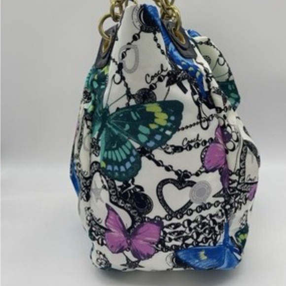 Vintage LIMITED EDITION Coach Colorful Butterfly Print Tote Bag - Picture 7 of 8